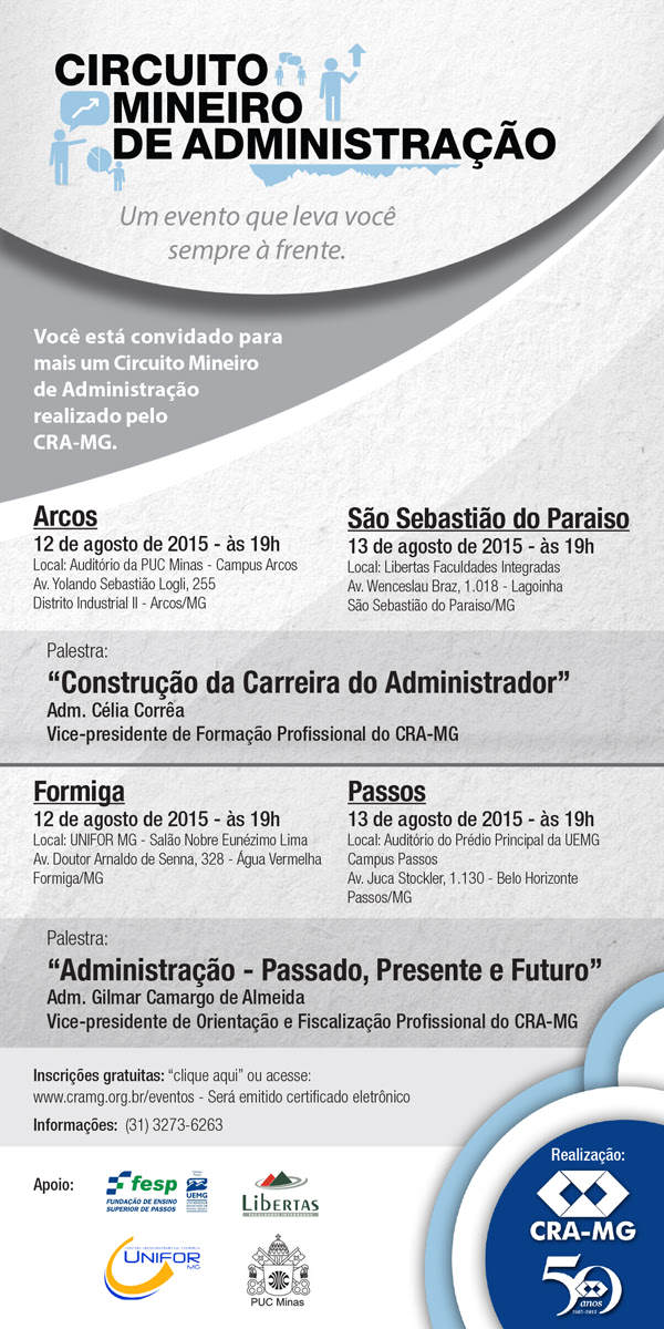 UNIFOR-MG sediará palestra do Circuito Mineiro de Administração