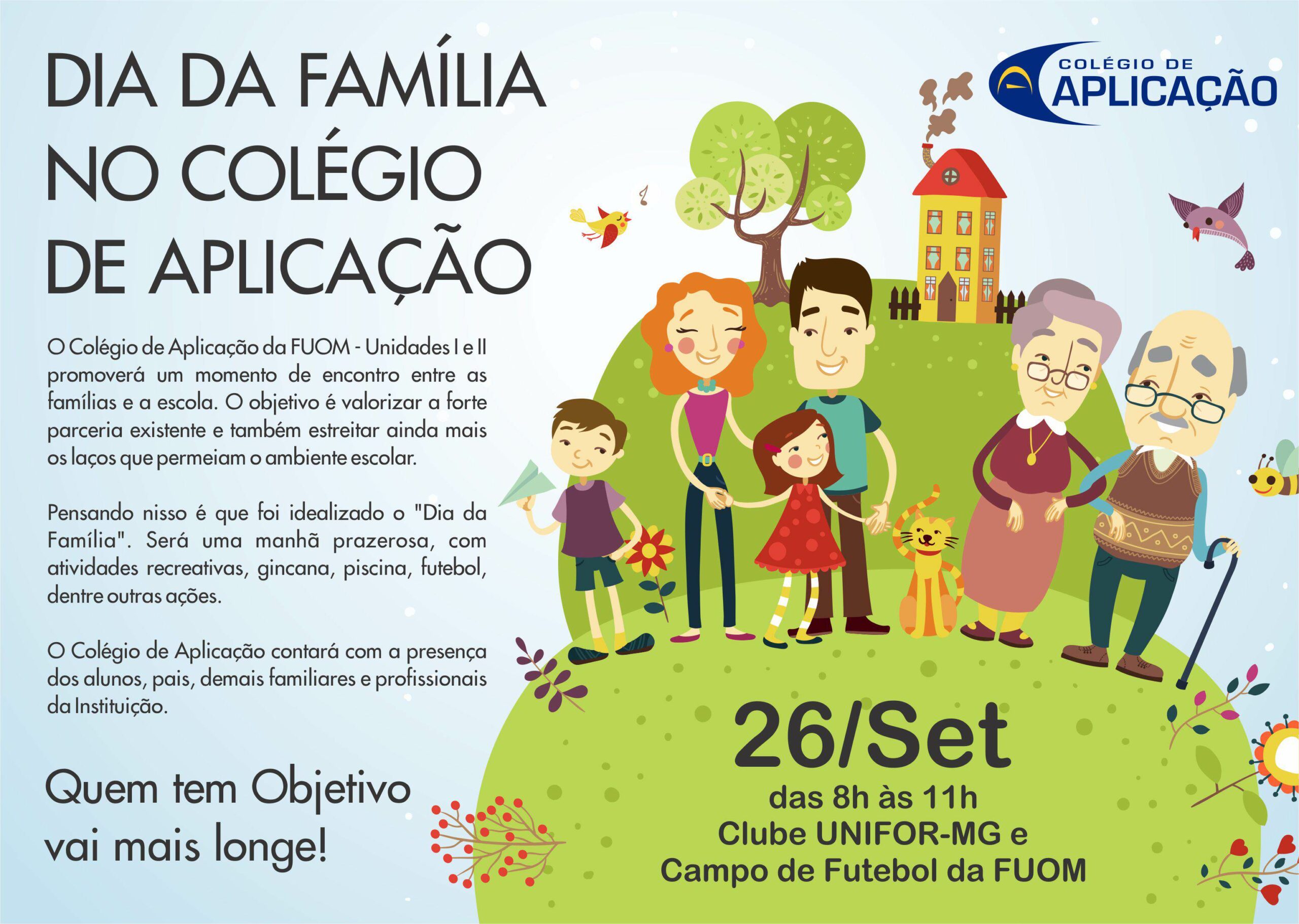 Colégio de Aplicação promove Dia da Família no próximo sábado