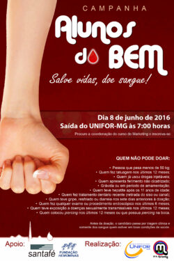 Alunos do Curso de Marketing promovem campanhas que beneficiam a população