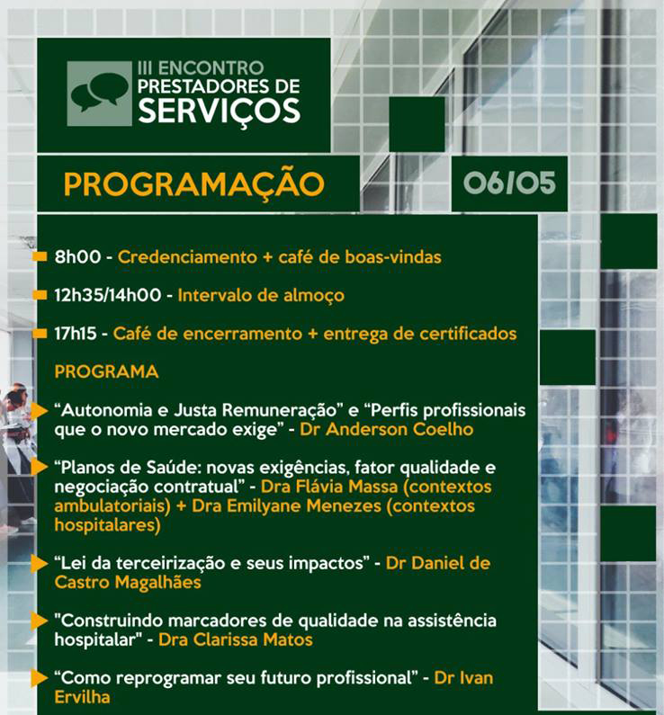 Programação do III Encontro de Prestadores
