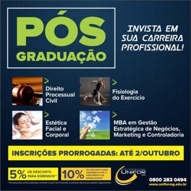 PRORROGADAS AS INSCRIÇÕES PARA OS CURSOS DE PÓS-GRADUAÇÃO