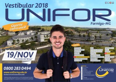 INSCRIÇÕES ABERTAS PARA O VESTIBULAR 2018 DO CENTRO UNIVERSITÁRIO DE FORMIGA