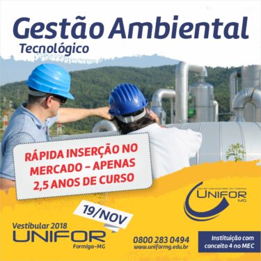 GESTÃO AMBIENTAL – TECNOLÓGICO: RÁPIDA INSERÇÃO NO MERCADO – APENAS 2,5 ANOS DE CURSO