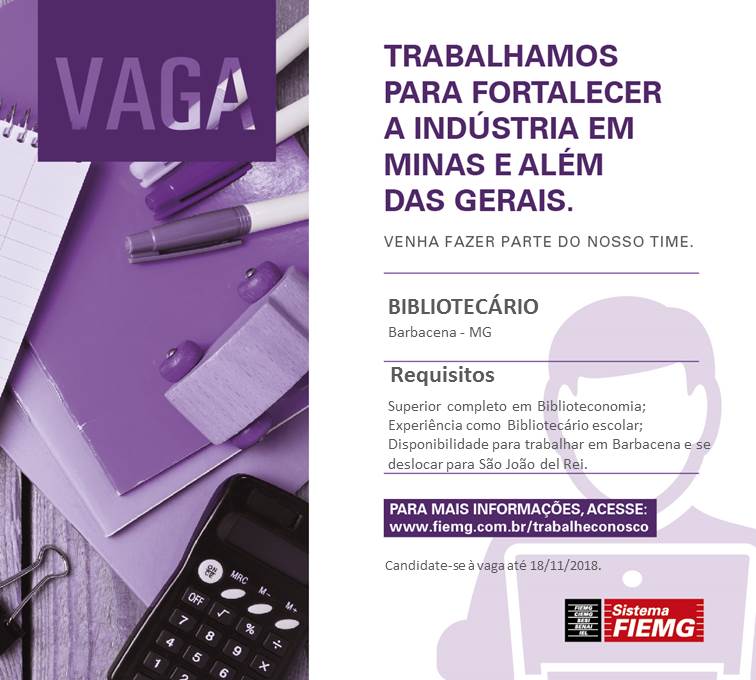 SISTEMA FIEMG SELECIONA BIBLIOTECÁRIO