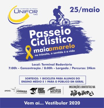 PARTICIPE DO PASSEIO CICLÍSTICO “MAIO AMARELO”