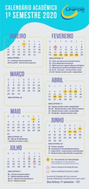 DIVULGADO O CALENDÁRIO ACADÊMICO DO 1º SEMESTRE DE 2020
