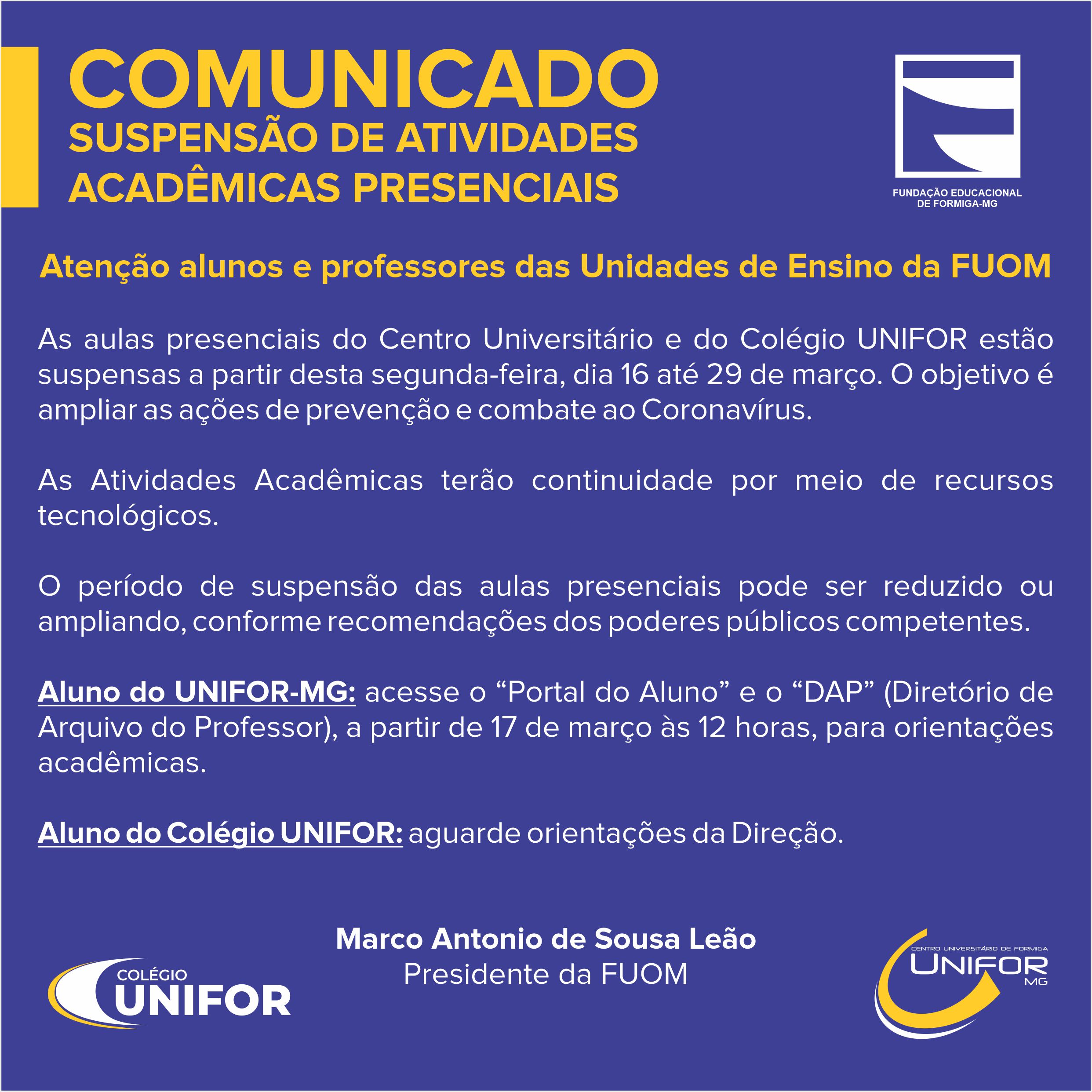 comunicado coronavirus