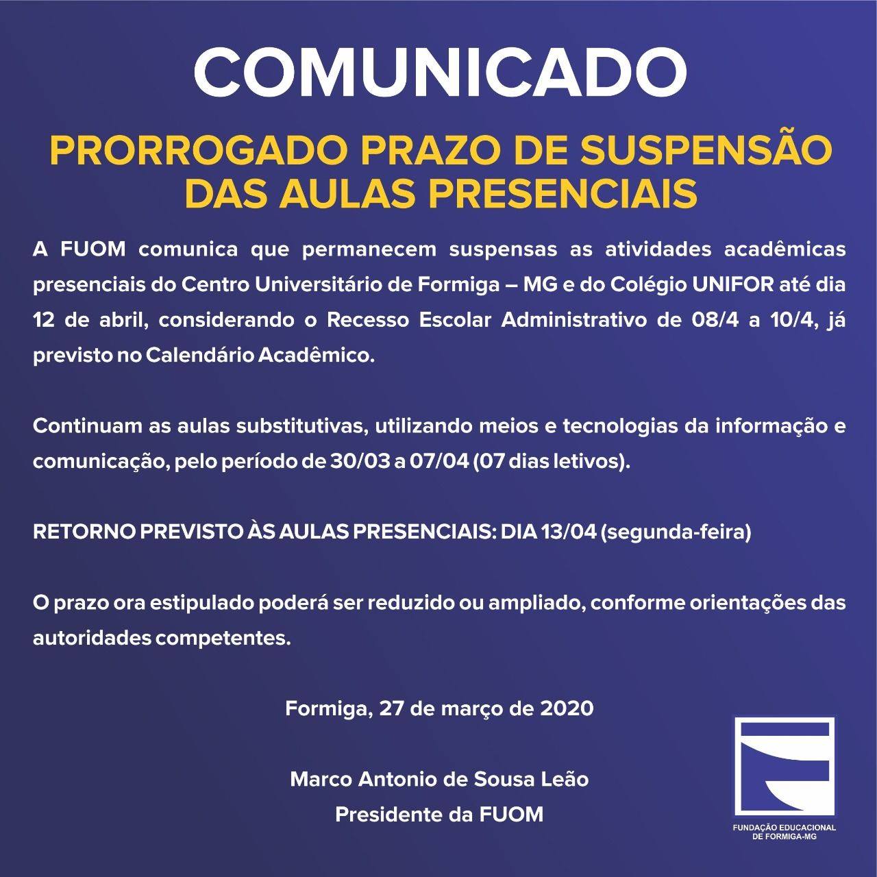 PRORROGADO PRAZO