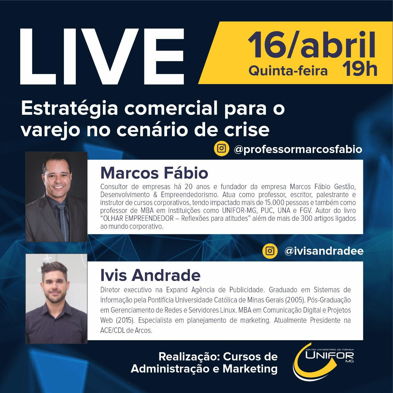 “ESTRATÉGIA COMERCIAL PARA O VAREJO NO CENÁRIO DE CRISE” É TEMA DE LIVE