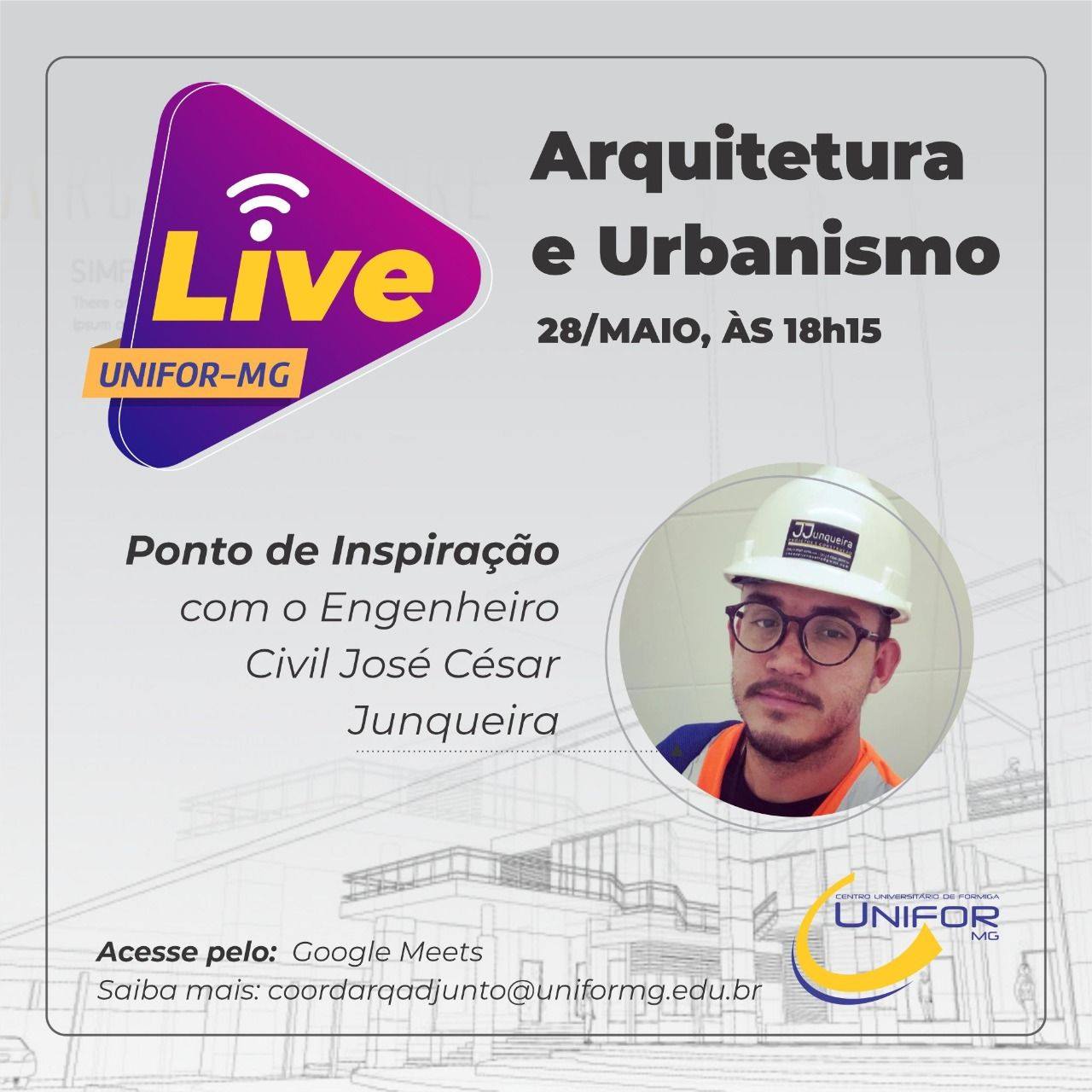 PONTO DE INSPIRAÇÃO TERÁ LIVE NO DIA 28 DE MAIO