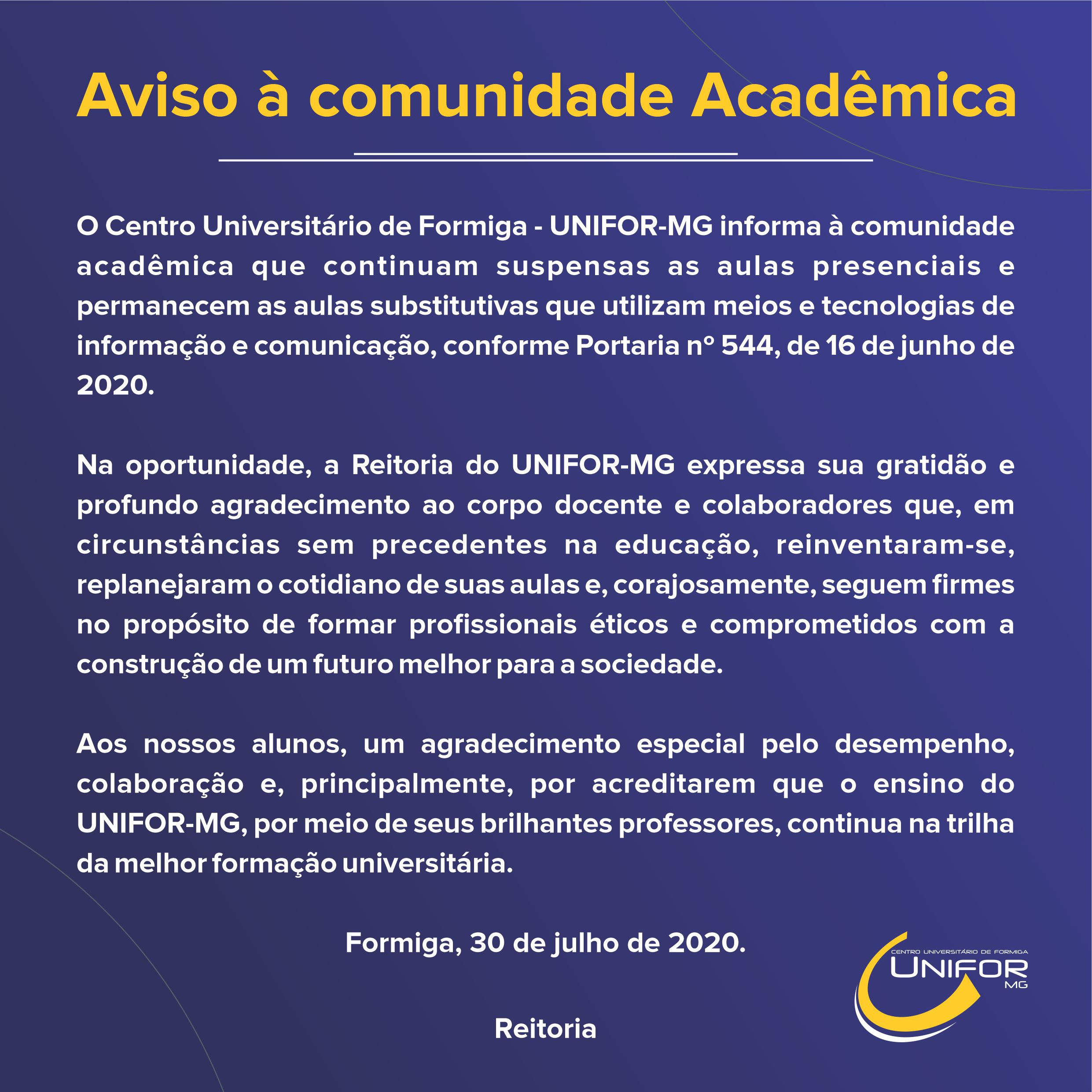 aviso a comunidade academica 30 07