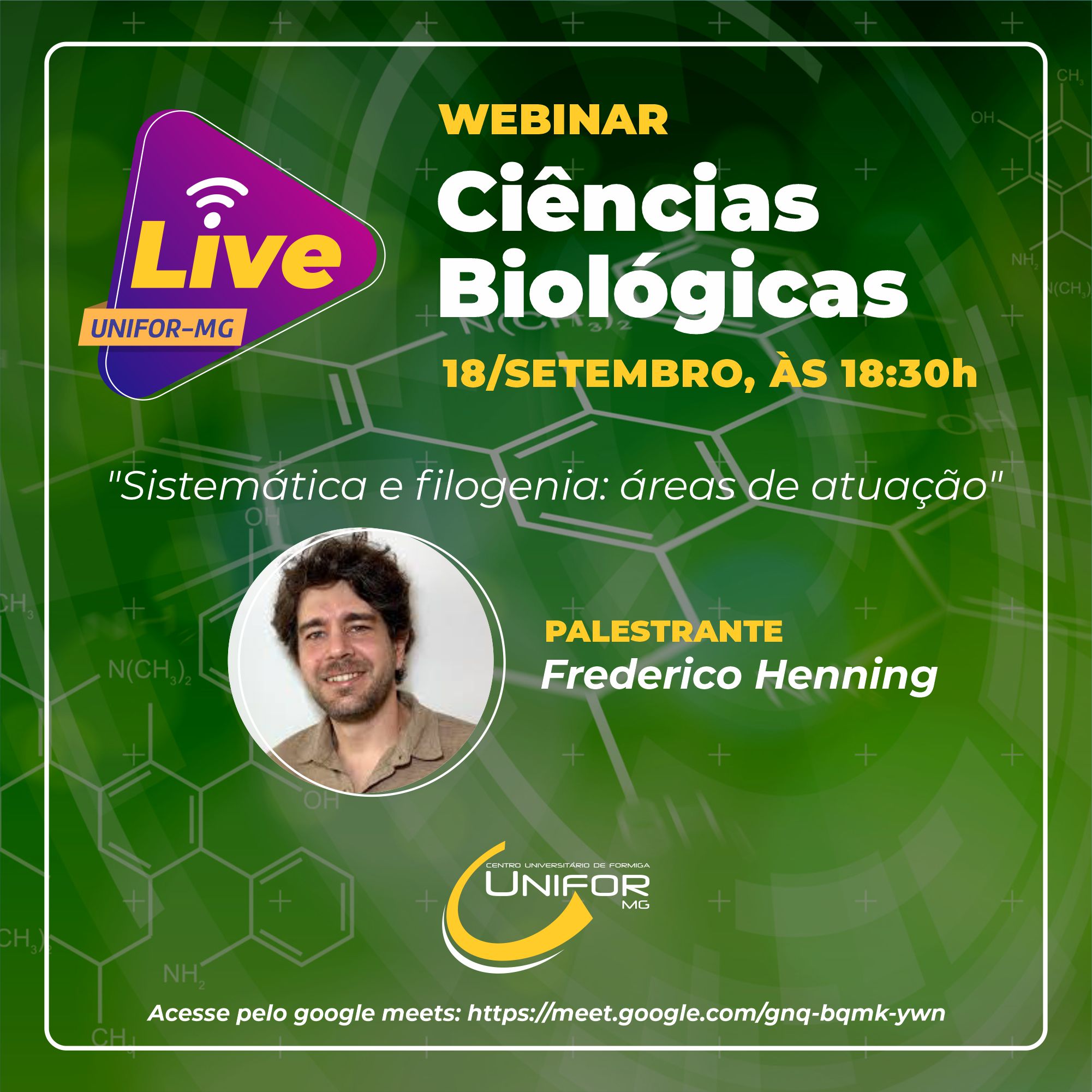 “SISTEMÁTICA E FILOGENIA: ÁREAS DE ATUAÇÃO” SERÁ TEMA DE LIVE