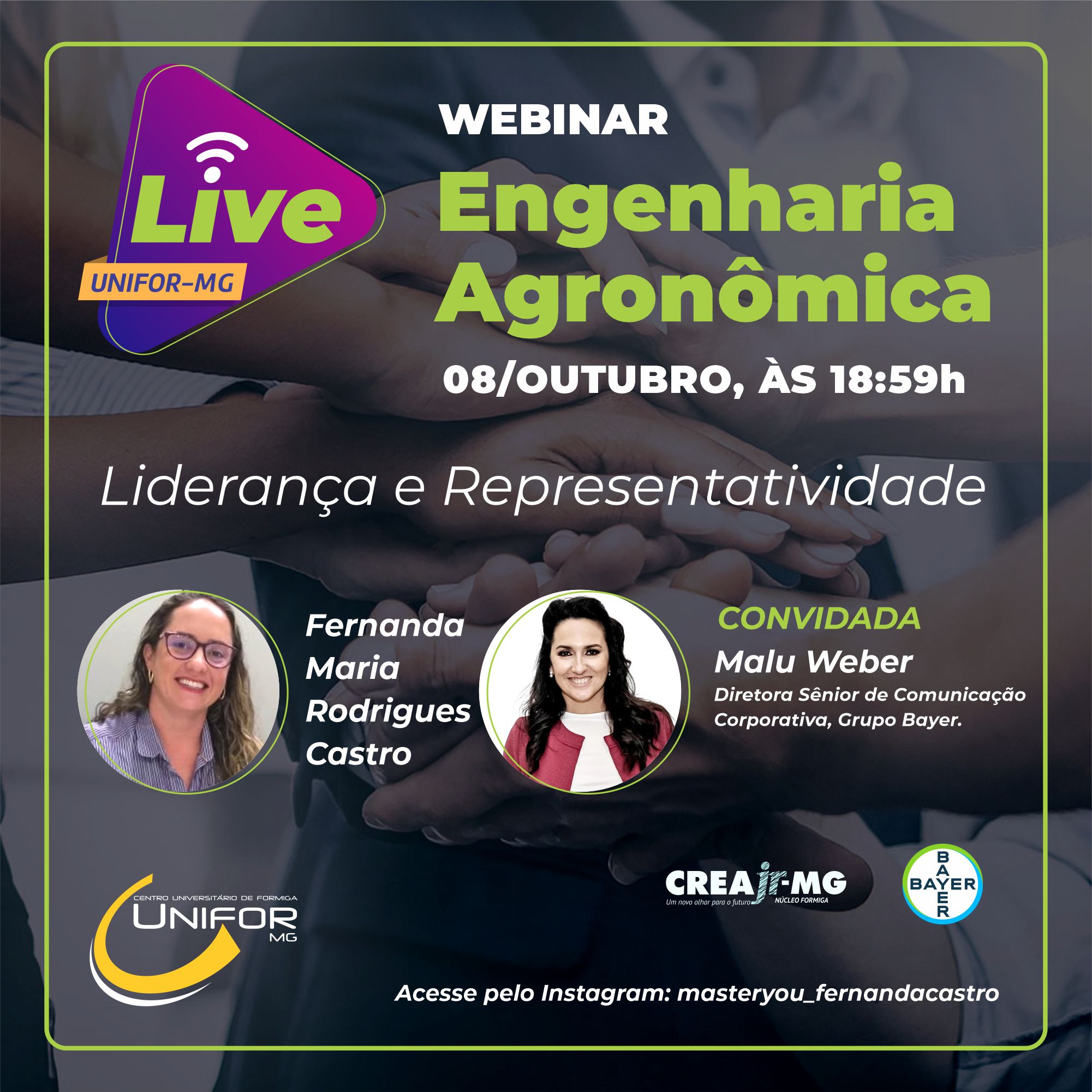 CURSO DE ENGENHARIA AGRONÔMICA PROMOVERÁ LIVE SOBRE LIDERANÇA E REPRESENTATIVIDADE