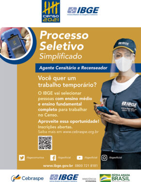 IBGE OFERECE MAIS DE 204 MIL VAGAS TEMPORÁRIAS