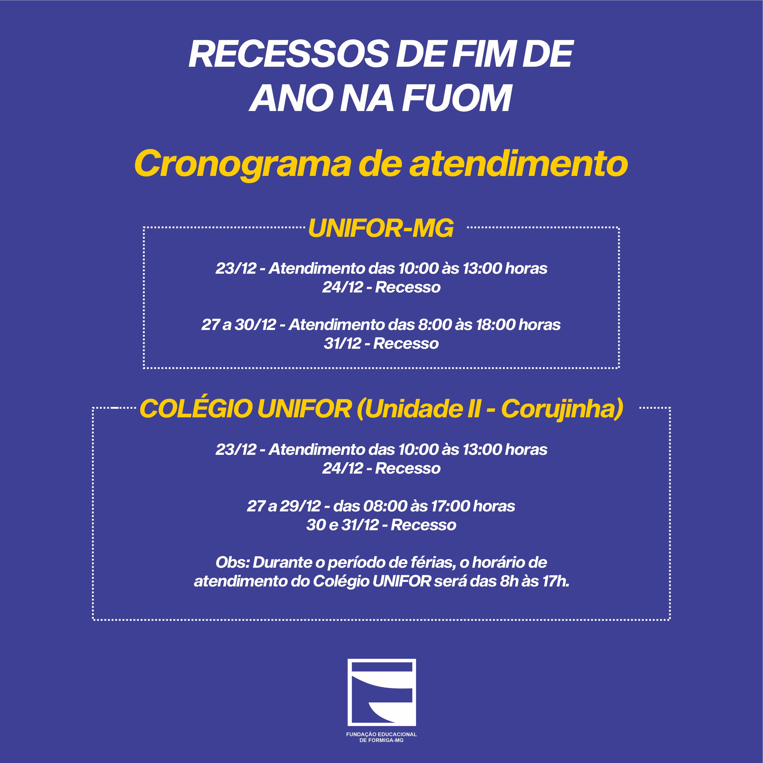 EXPEDIENTE DA FUOM – FIM DE ANO