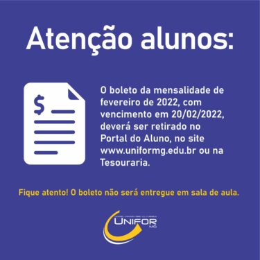 ATENÇÃO ALUNOS: