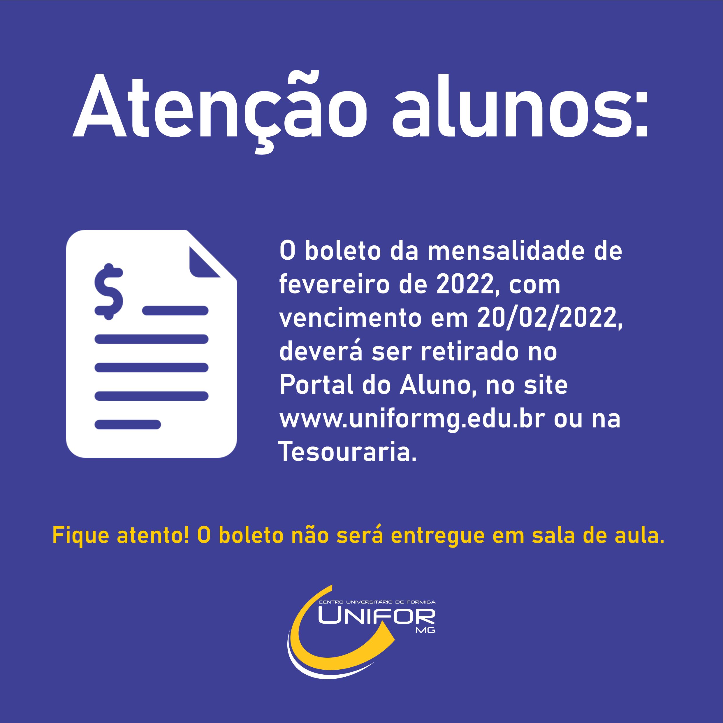 ATENÇÃO ALUNOS: