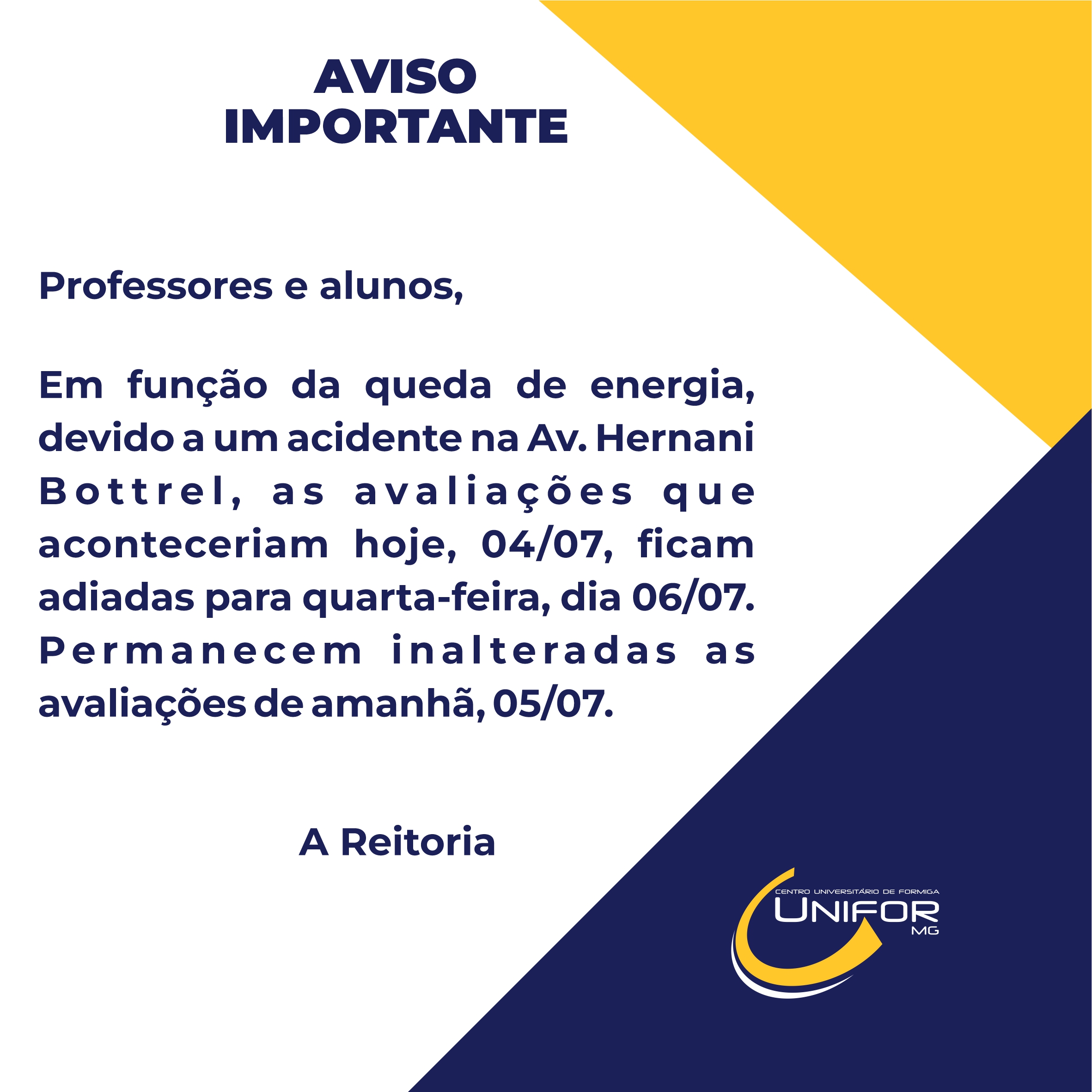 COMUNICADO IMPORTANTE