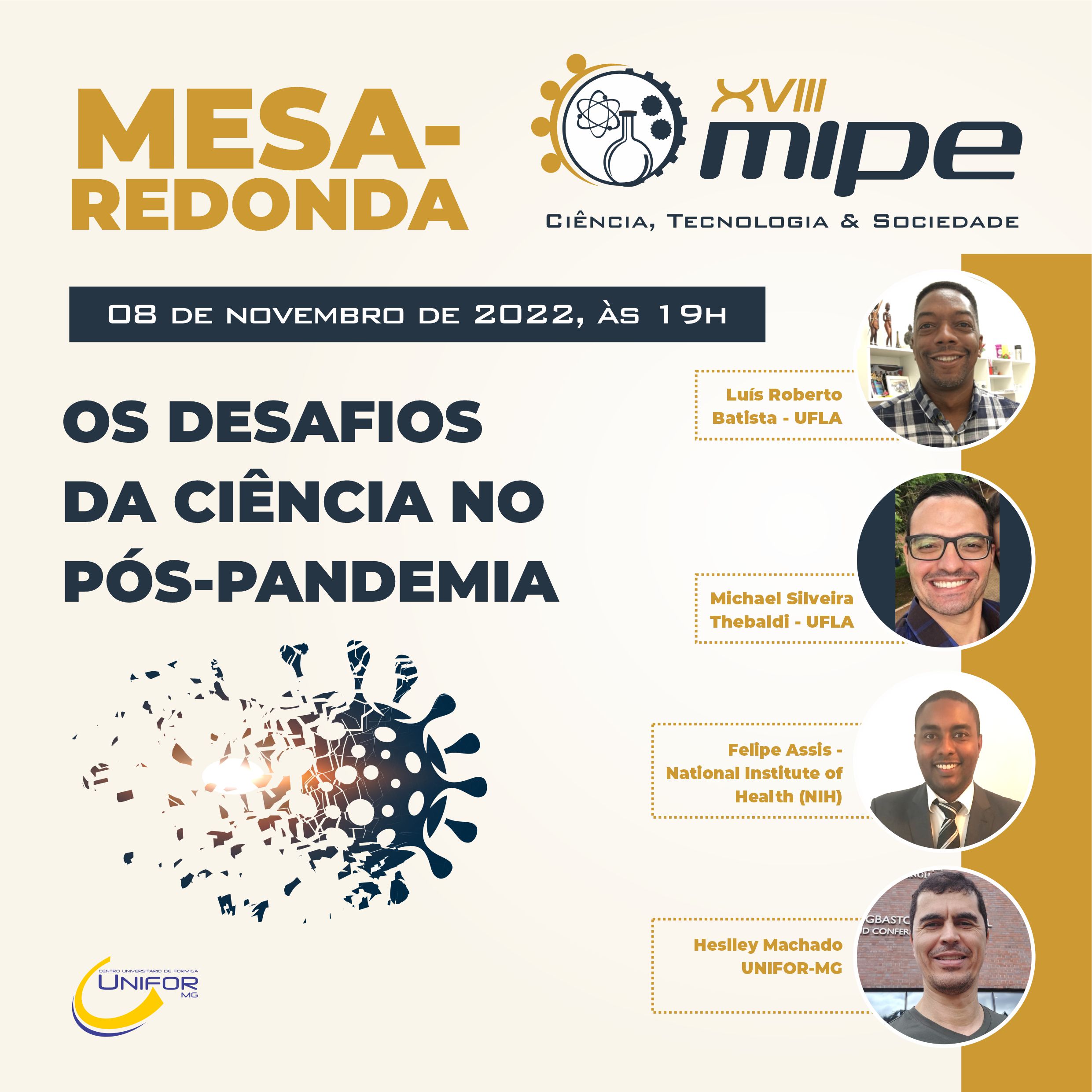 MIPE TERÁ MESA-REDONDA SOBRE OS DESAFIOS DA CIÊNCIA NO PÓS-PANDEMIA