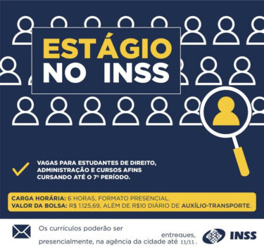 INSS DIVULGA VAGA DE ESTÁGIO