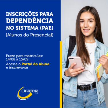 DIVULGADAS INFORMAÇÕES SOBRE DEPENDÊNCIA NO SISTEMA PAE – 2º SEMESTRE DE 2024