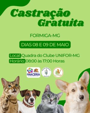UNIFOR-MG SERÁ PARCEIRA DE PROJETO DE CASTRAÇÃO GRATUITA DE ANIMAIS DOMÉSTICOS EM FORMIGA