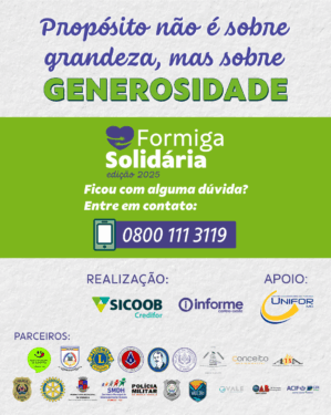 UNIFOR-MG É PARCEIRO EM CAMPANHA BENEFICENTE “FORMIGA SOLIDÁRIA”