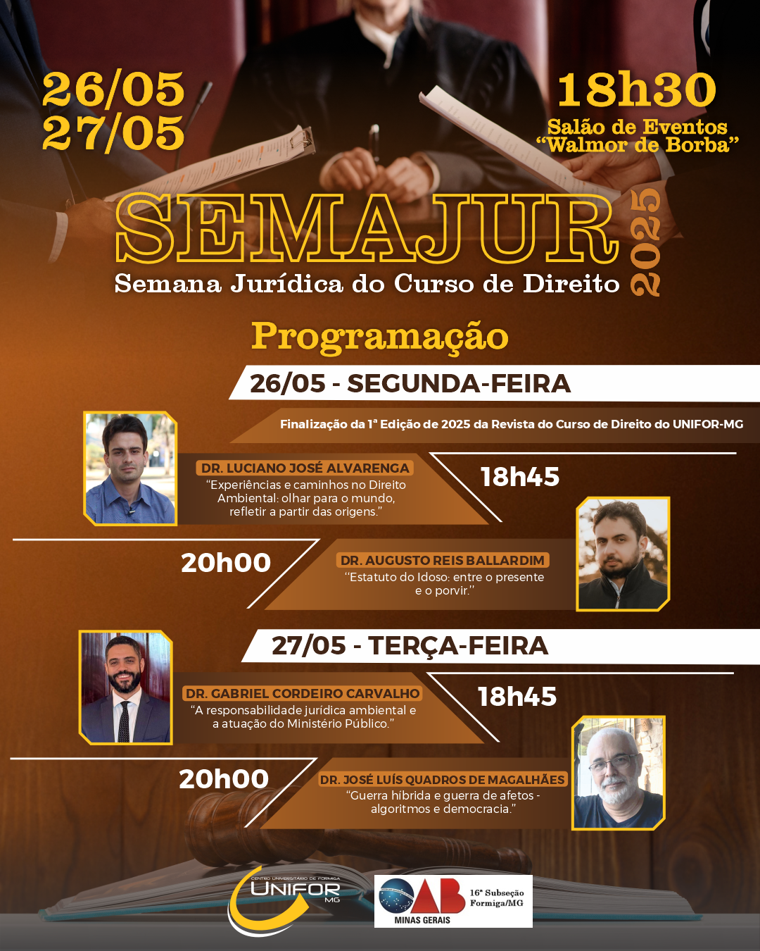 SEMAJUR TERÁ INÍCIO NO DIA 26 DE MAIO