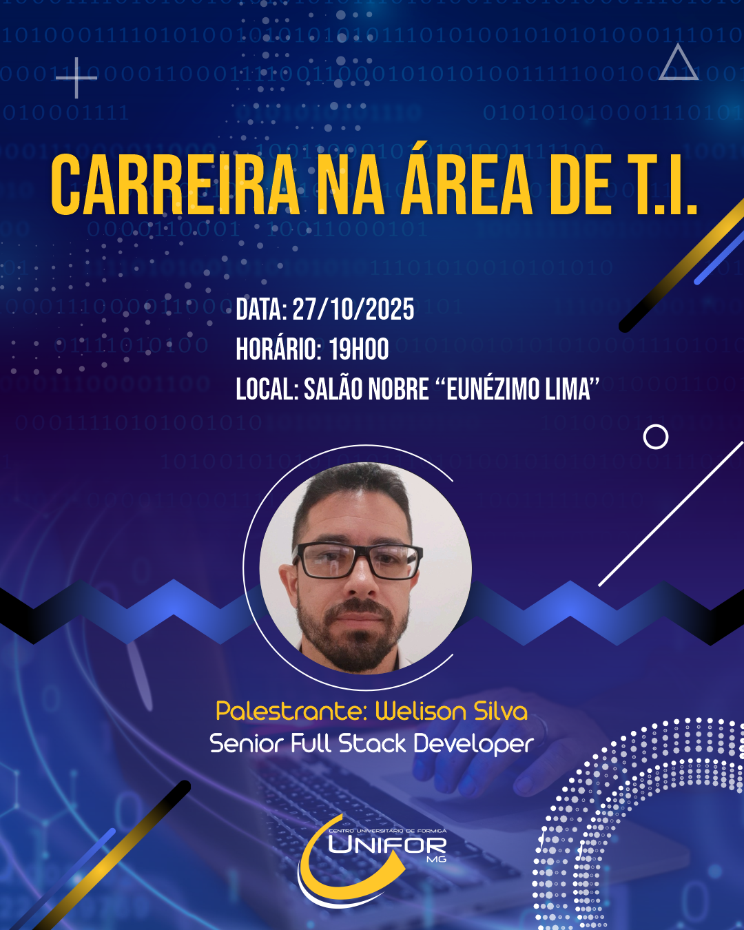 ALUNOS DE CIÊNCIA DA COMPUTAÇÃO PARTICIPARÃO DE PALESTRA SOBRE CARREIRA NA ÁREA DA TI