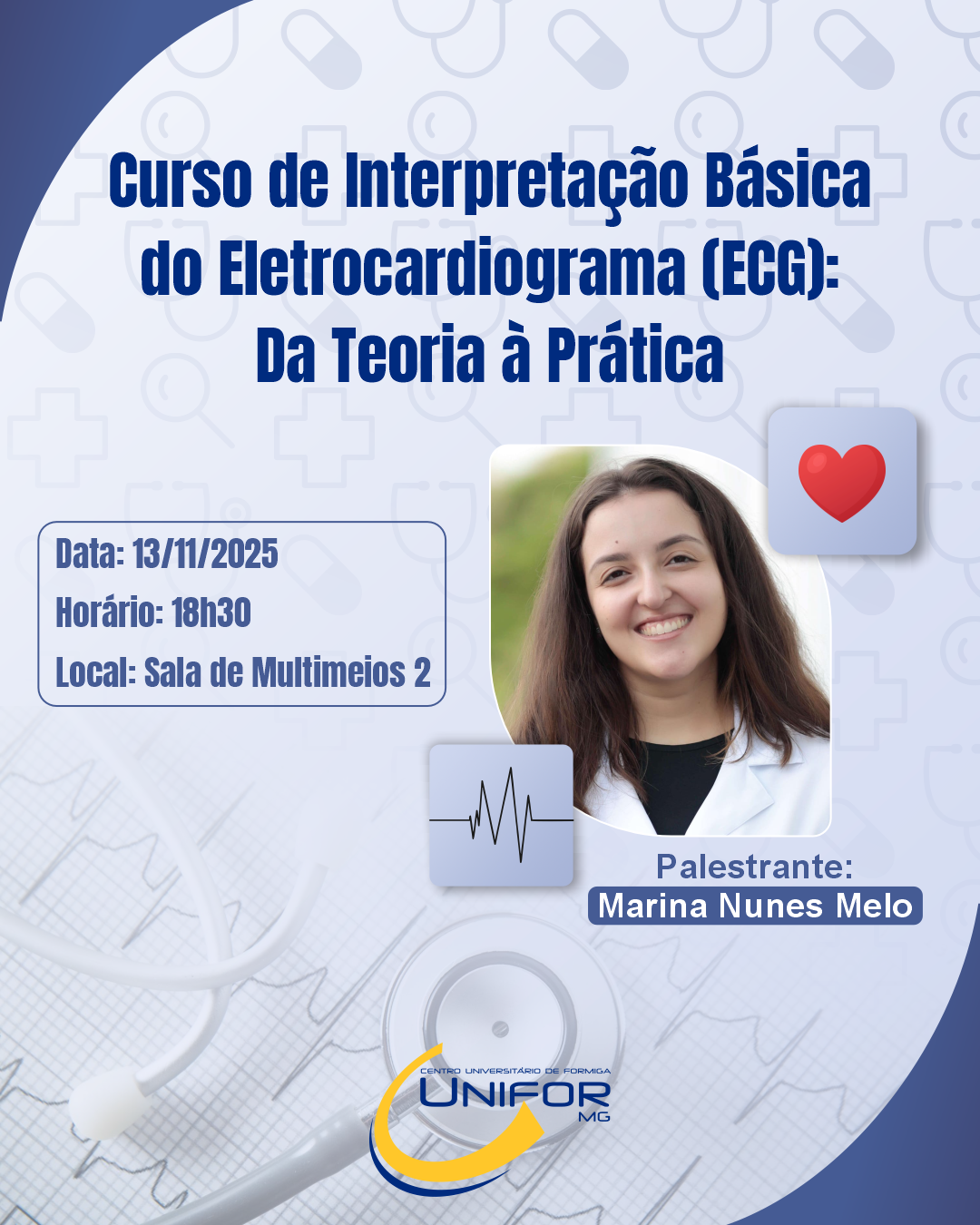 ALUNOS DE ENFERMAGEM DO UNIFOR-MG PARTICIPARÃO DE CURSO PARA INTERPRETAÇÃO BÁSICA DE ELETROCARDIOGRAMA