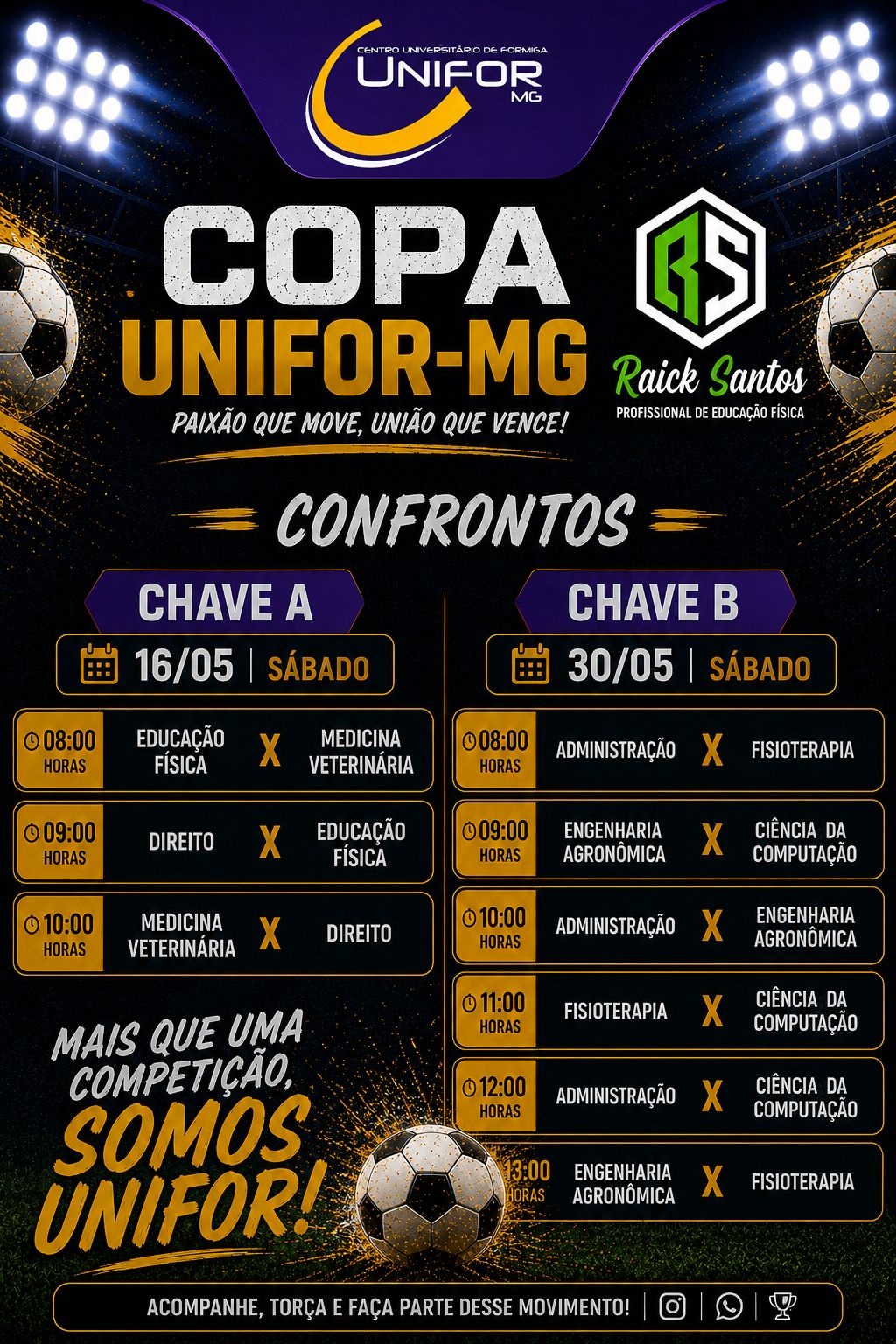 COPA UNIFOR-MG PROMOVE INTEGRAÇÃO E ESPÍRITO ESPORTIVO ENTRE OS CURSOS